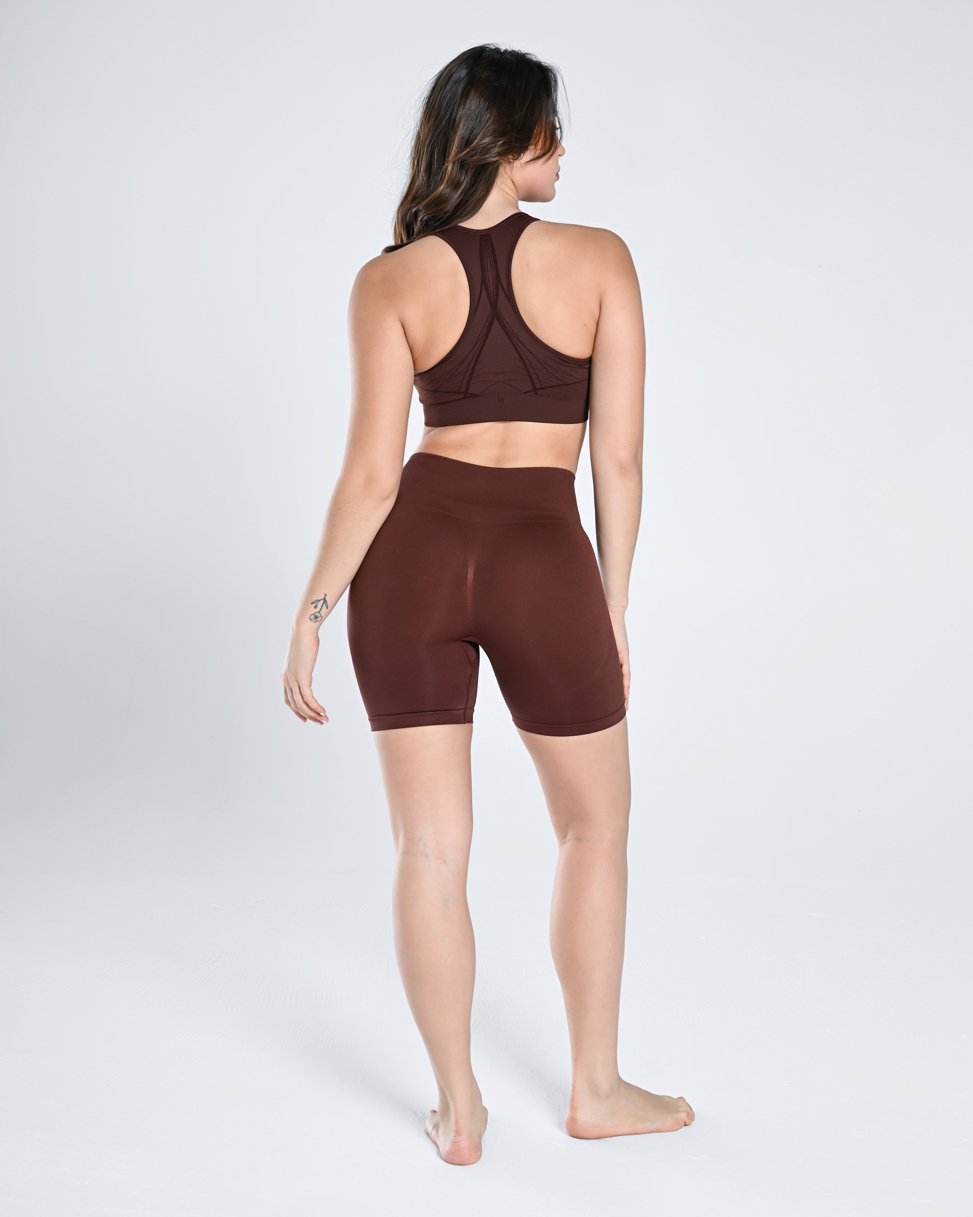 Seamless Crop Tank & Short Set - Chestnut Brown - Cosmolle
