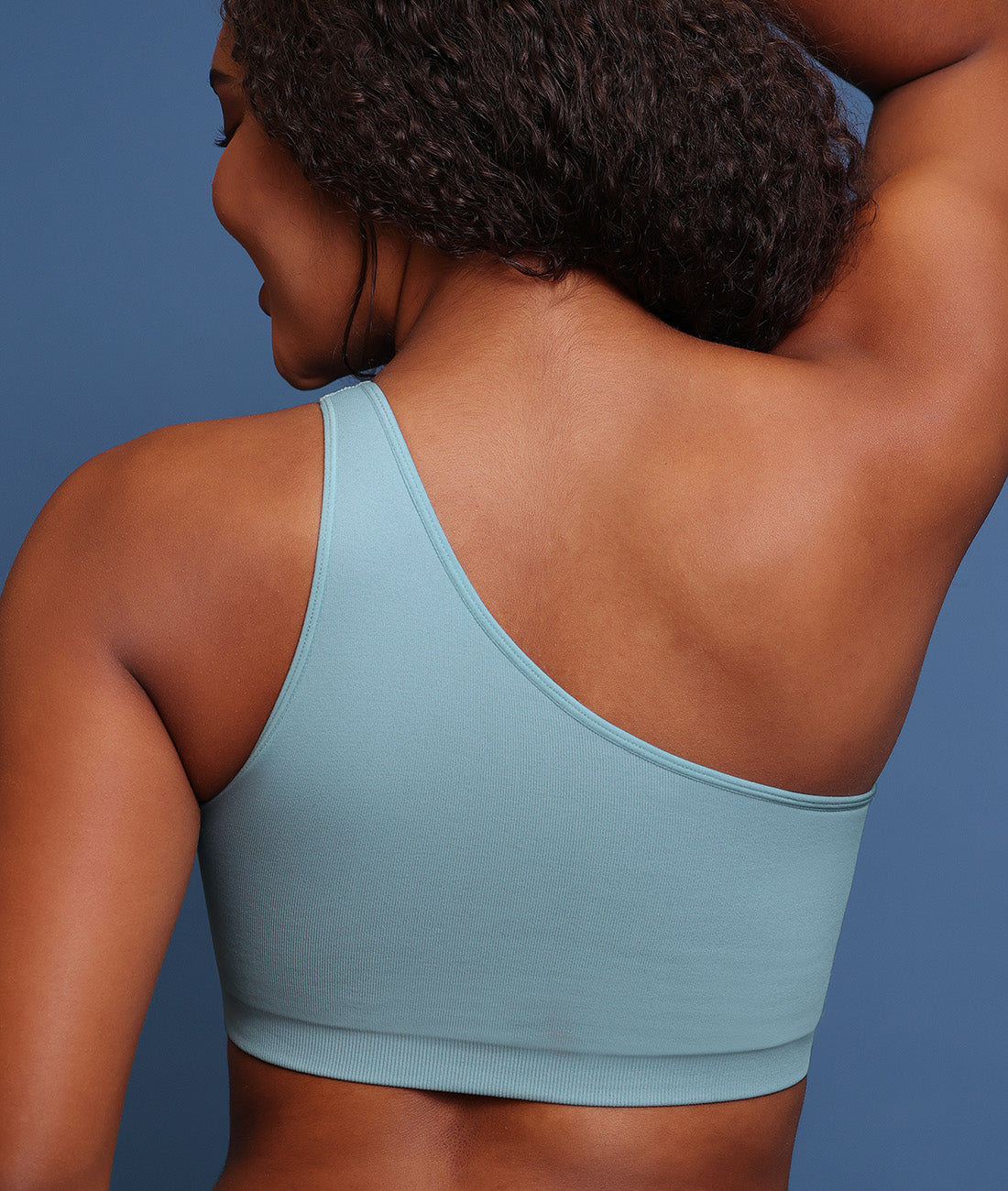 Seamless Ribbed One Shoulder Sporty Bra