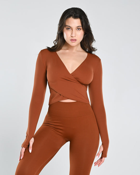 Charm Crossed Long Sleeve Top