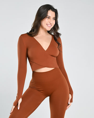 Charm Crossed Long Sleeve Top