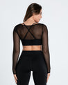 Move Free Mesh Long Sleeve Crop Top - Cosmolle