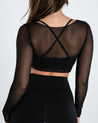 Move Free Mesh Long Sleeve Crop Top - Cosmolle