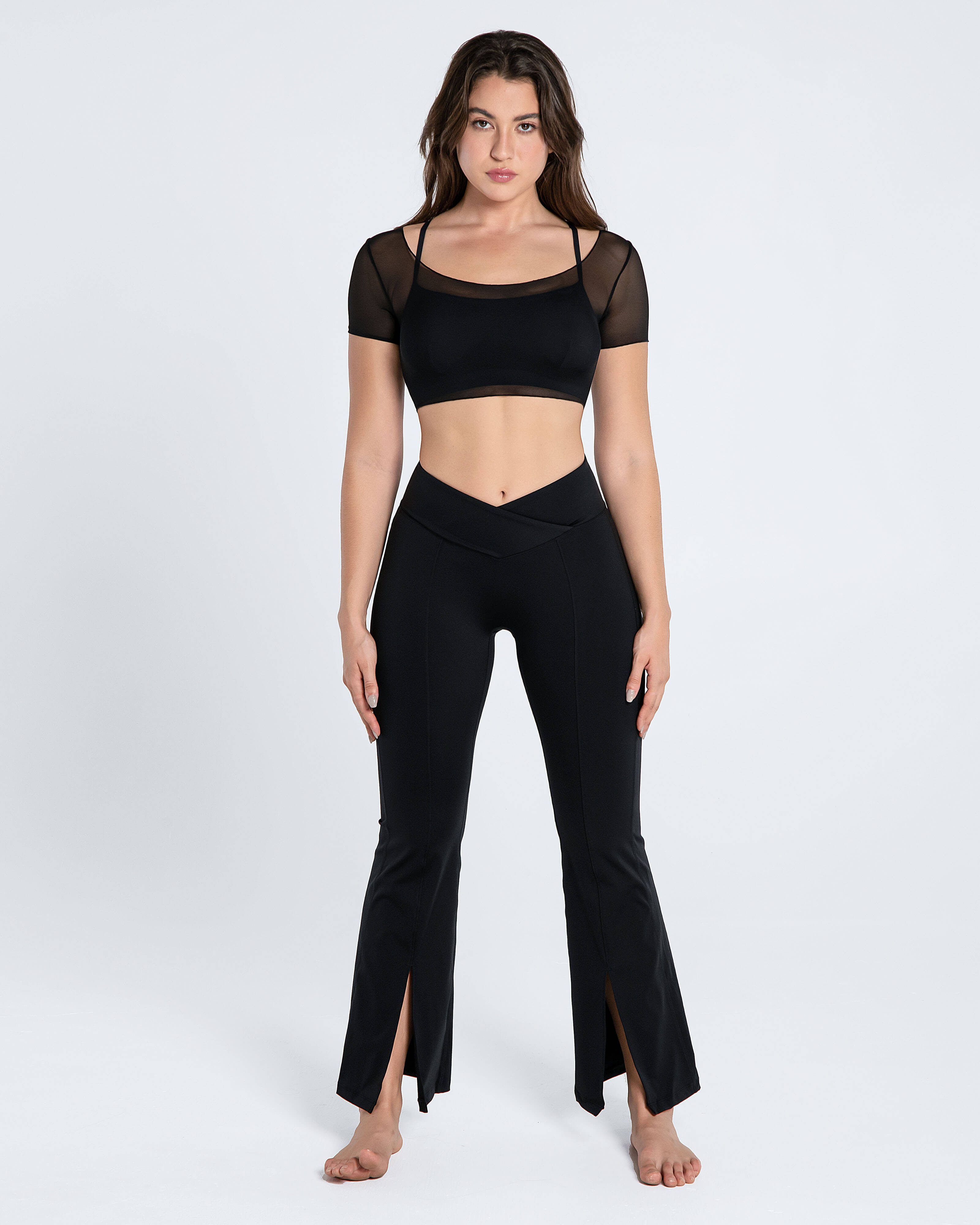 Move Free Mesh Short Sleeve Crop Top | Cosmolle