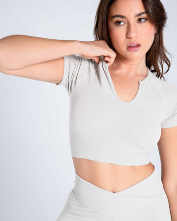 Premium Seamless V-neck Crop Top