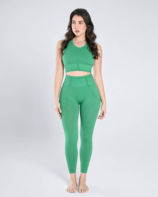 Seamless Bra & High-Waist Legging Set - Lettuce
