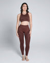 Seamless Crop Tank & Leggings Set - Chestnut Brown - Cosmolle