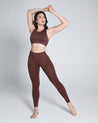 Seamless Crop Tank & Leggings Set - Chestnut Brown - Cosmolle