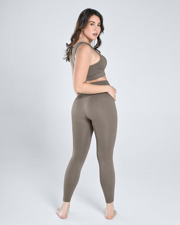 Seamless Tank Top & Legging Set - Dusty Gray
