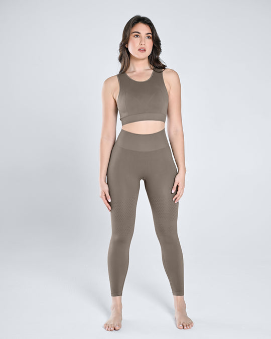 Seamless Tank Top & Legging Set - Dusty Gray