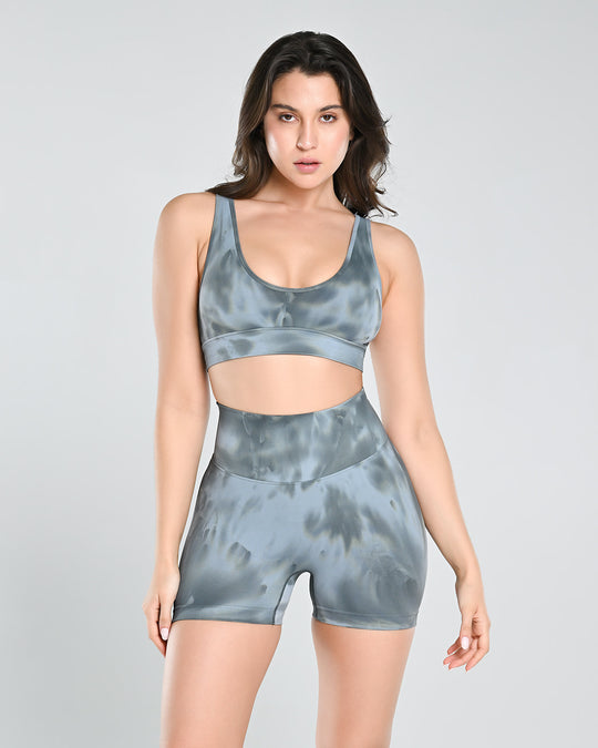 Seamless Tie-Dye Sports Shorts Set
