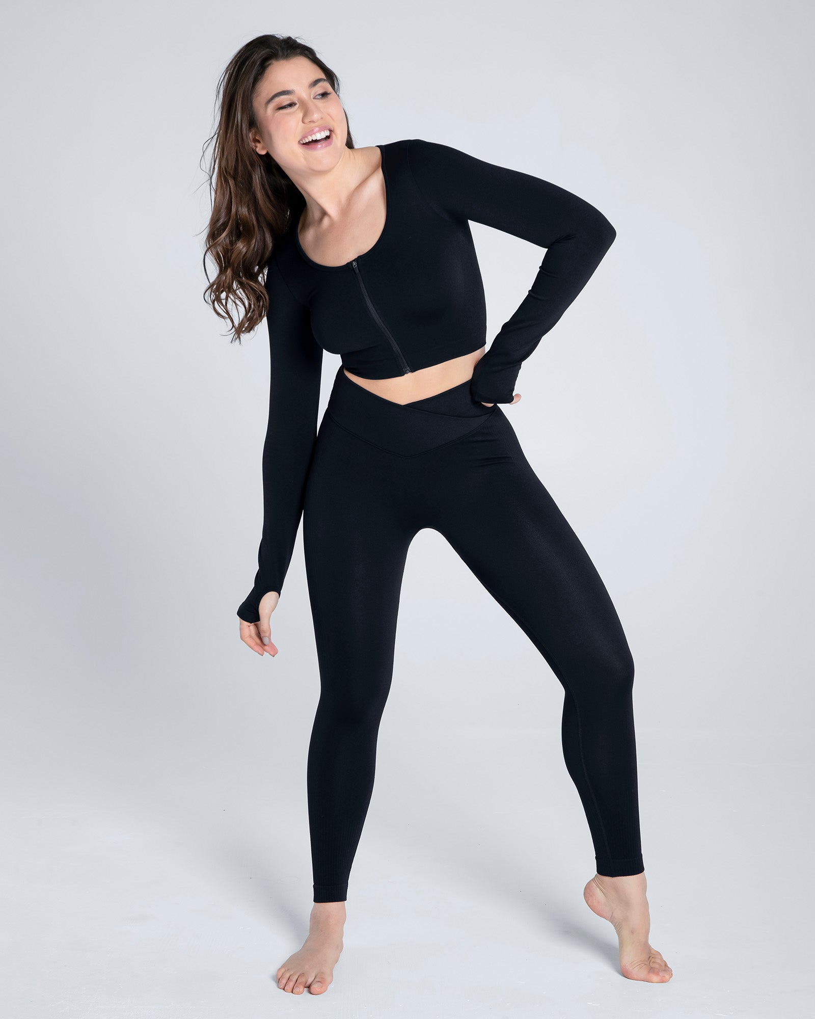 Seamless Zip-Up Sports Top - Cosmolle