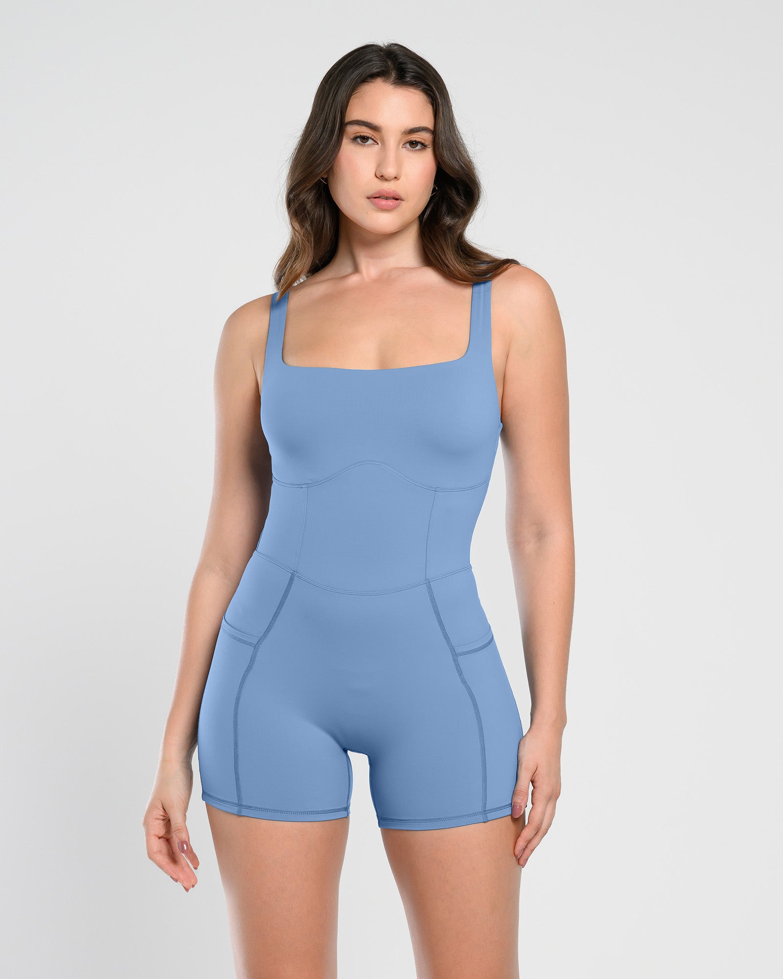 Square Neck One Piece Short Jumpsuit - Cosmolle