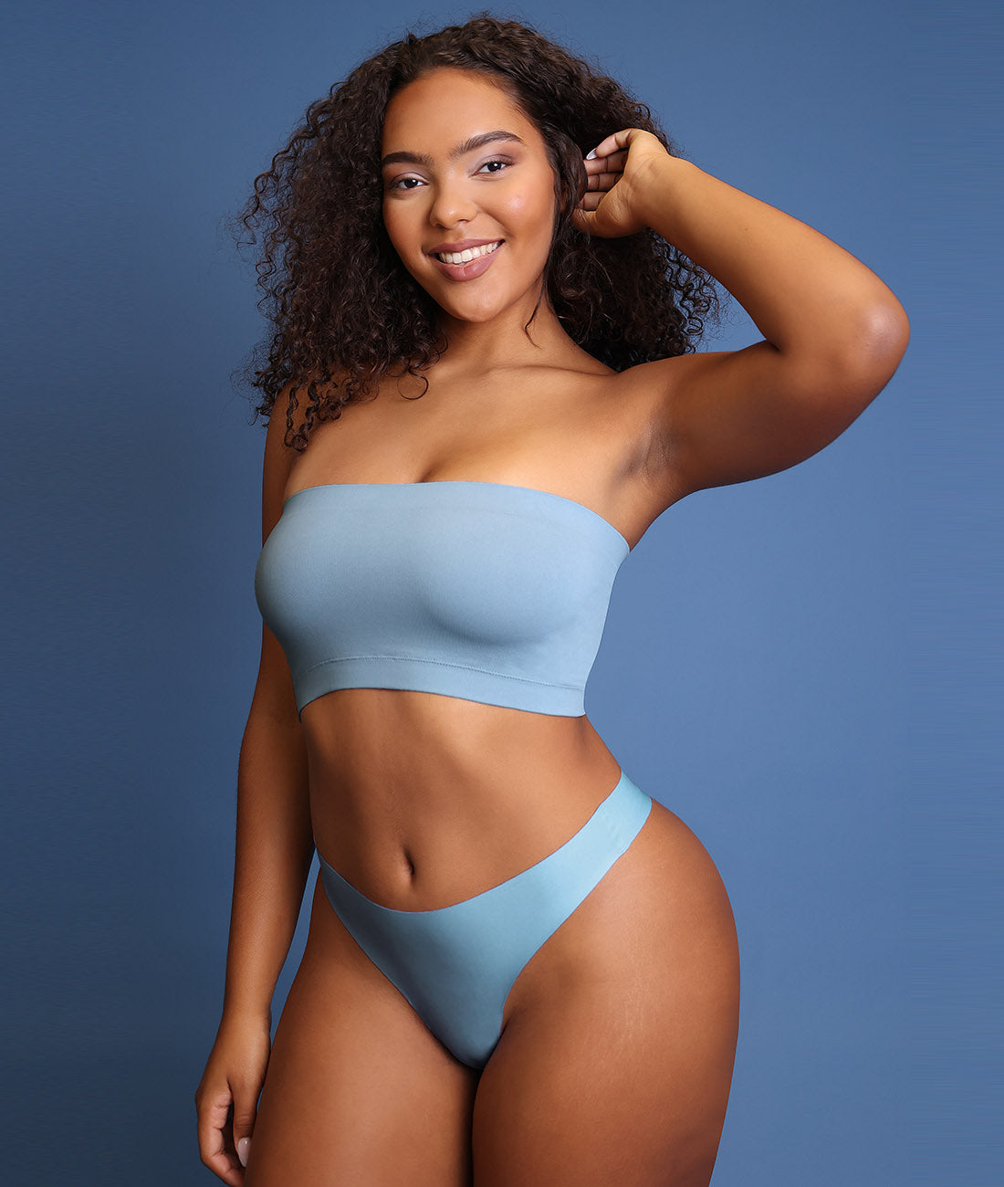 Seamless Bandeau Yoga Bra with Removable Cups