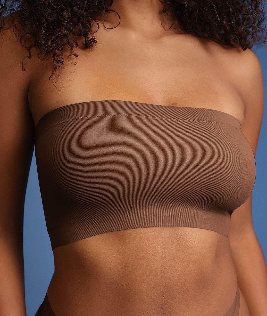 Seamless Bandeau Yoga Bra with Removable Cups