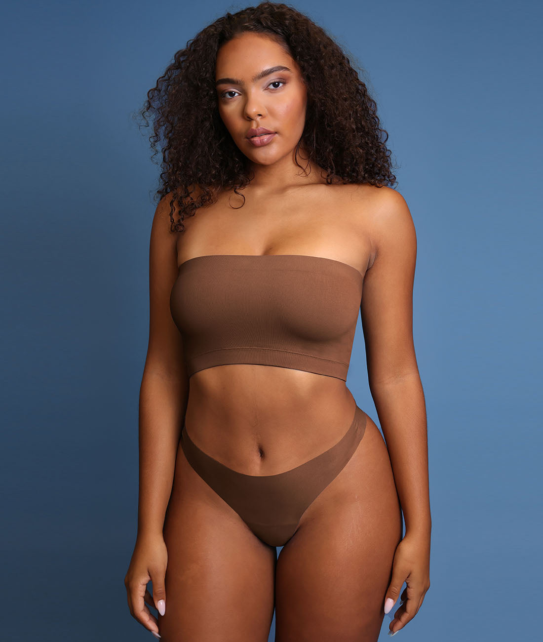 Seamless Bandeau Yoga Bra with Removable Cups