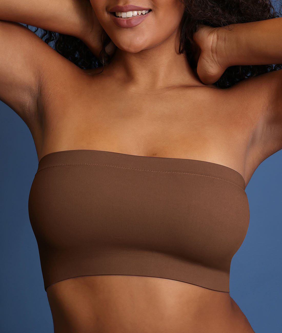 Seamless Bandeau Yoga Bra with Removable Cups