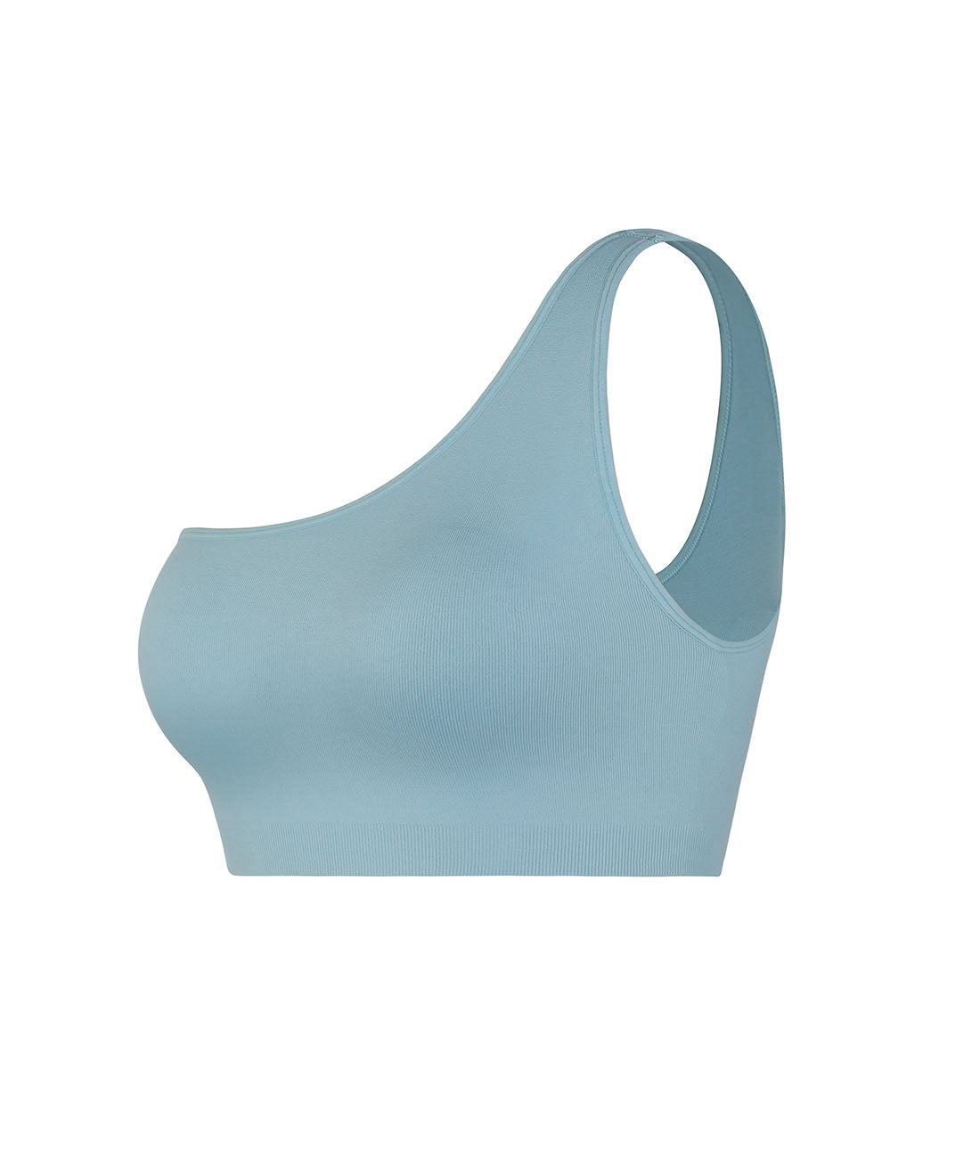 Seamless Ribbed One Shoulder Sporty Bra